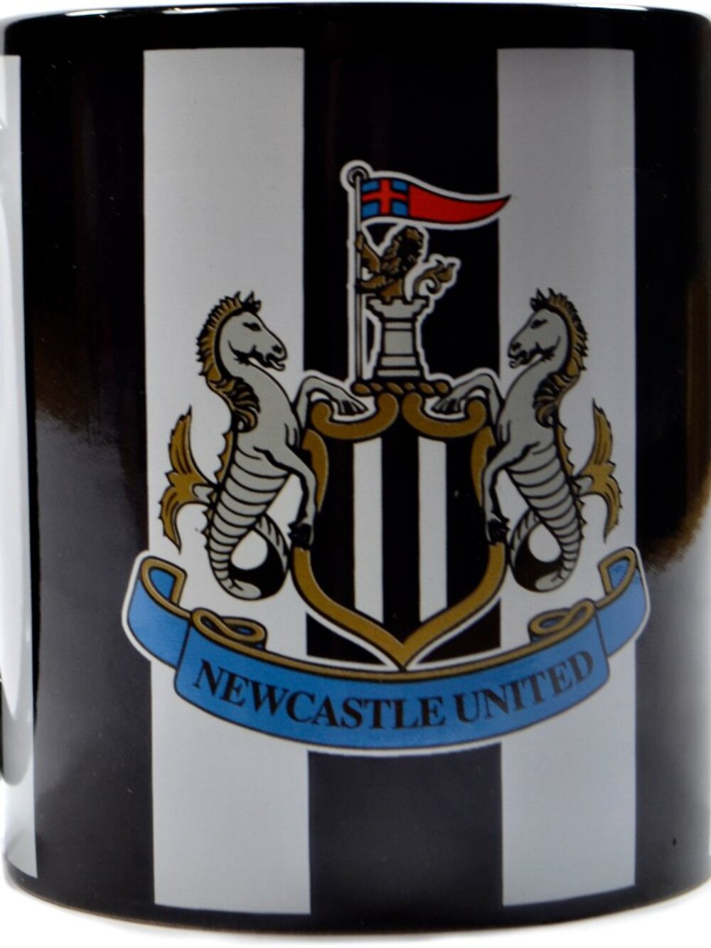 Newcastle United FC Black and White Crest Design Mug